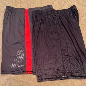 Champion Men's Black and Red Athletic Shorts